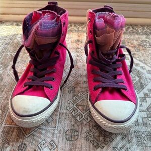 Kids Pink High-Top Sneakers-Size 3-Converse